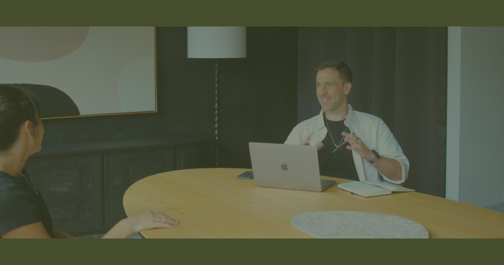 Executive voice coaching session being undertaken by Jack Starkey-Gill, founder of JSG Voice, in a Sydney office.